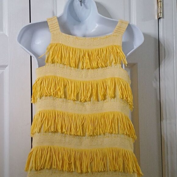 Madderson London RARE yellow fringe flapper dress Sz 6 UK Sz 2 US  NWOT - Picture 6 of 7